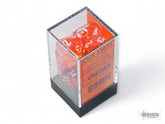 CHESSEX - Dados Poliédricos Translucent Orange/white - Gamesmart